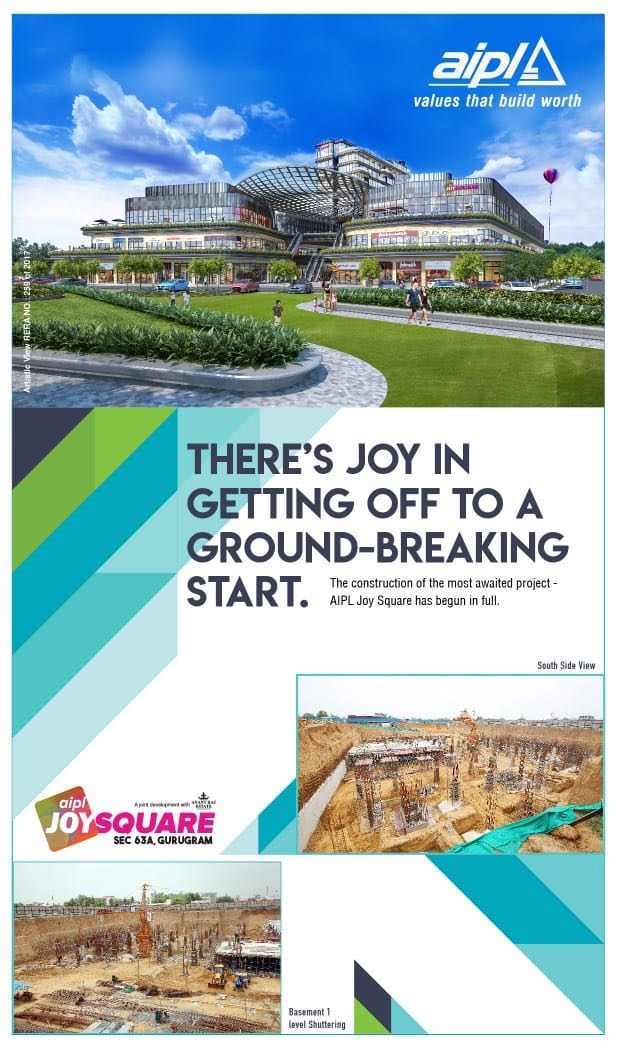 Construction begun in full at Aipl Joy Square in Gurgaon